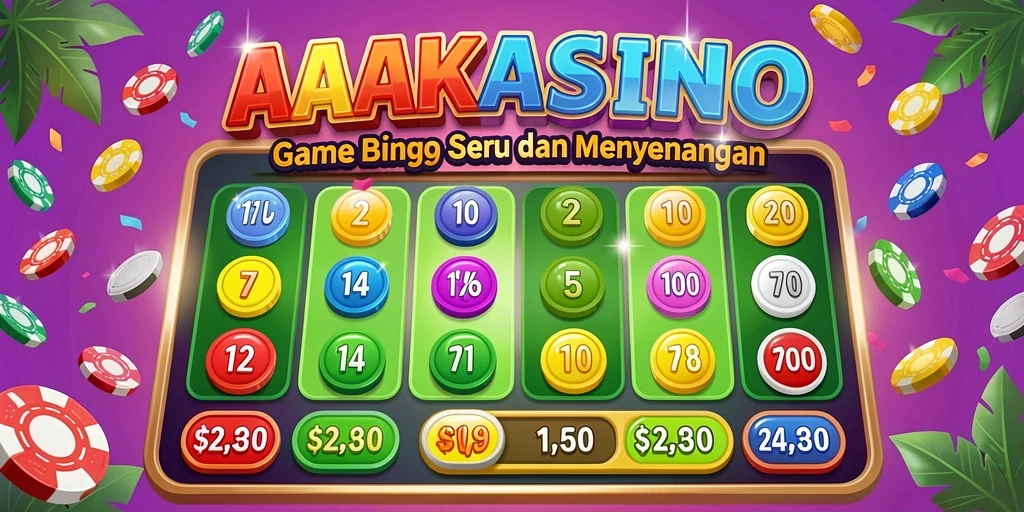 Menampilkan gameplay seru dalam aplikasi Bingo AAKASINO.