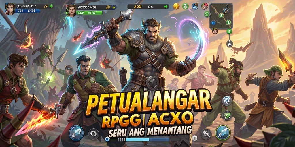 Tangkapan layar gameplay ADS508 menunjukkan pertempuran epik dan eksplorasi dunia game.