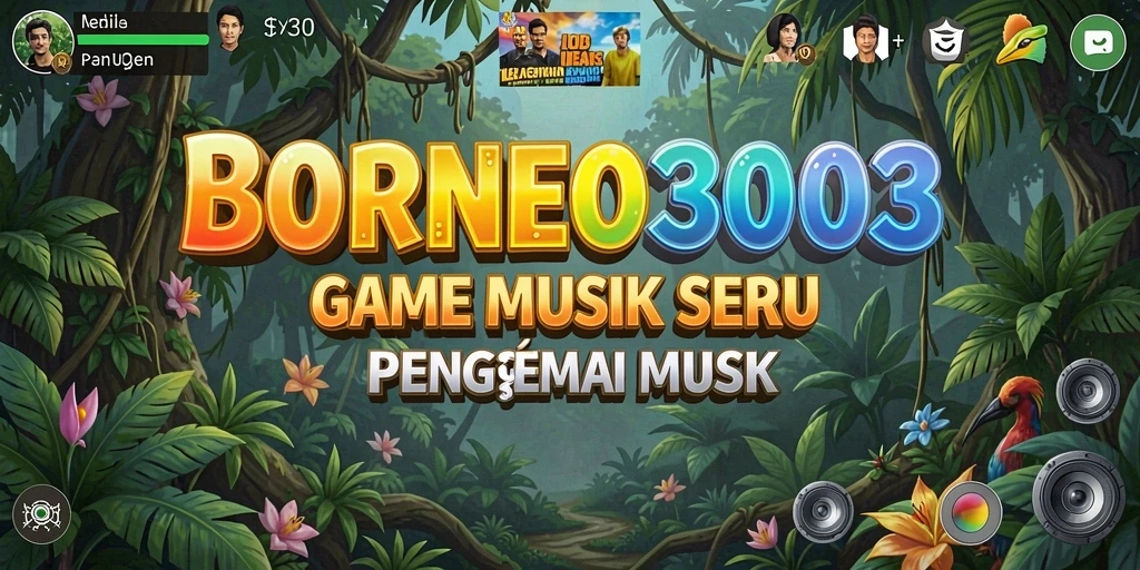 Screenshot gameplay BORNEO303 menunjukkan interaksi seru dengan musik.