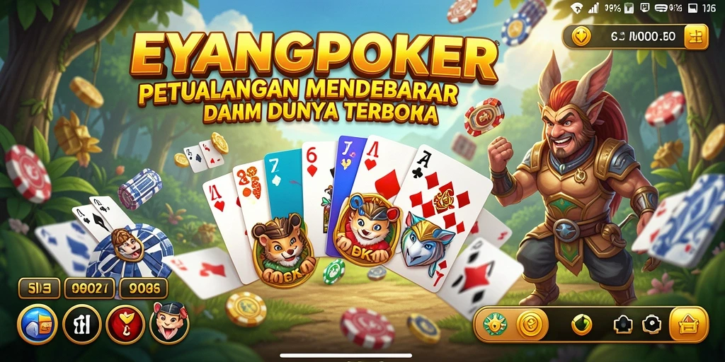 Screenshot gameplay <strong>EYANGPOKER</strong> menampilkan momen seru dalam dunia poker terbuka.