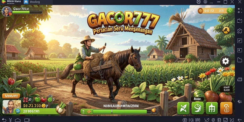 Tampilan gameplay GACOR777 dengan pertanian yang aktif.