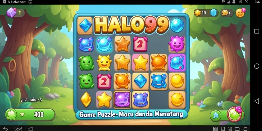 Screenshot gameplay HALO99 yang menampilkan keseruan bermain Match-3.