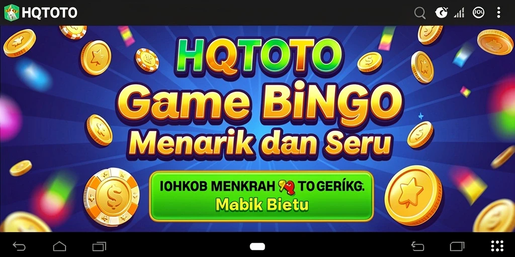 Tampilan utama HQTOTO dengan gameplay Bingo yang seru dan interaktif.