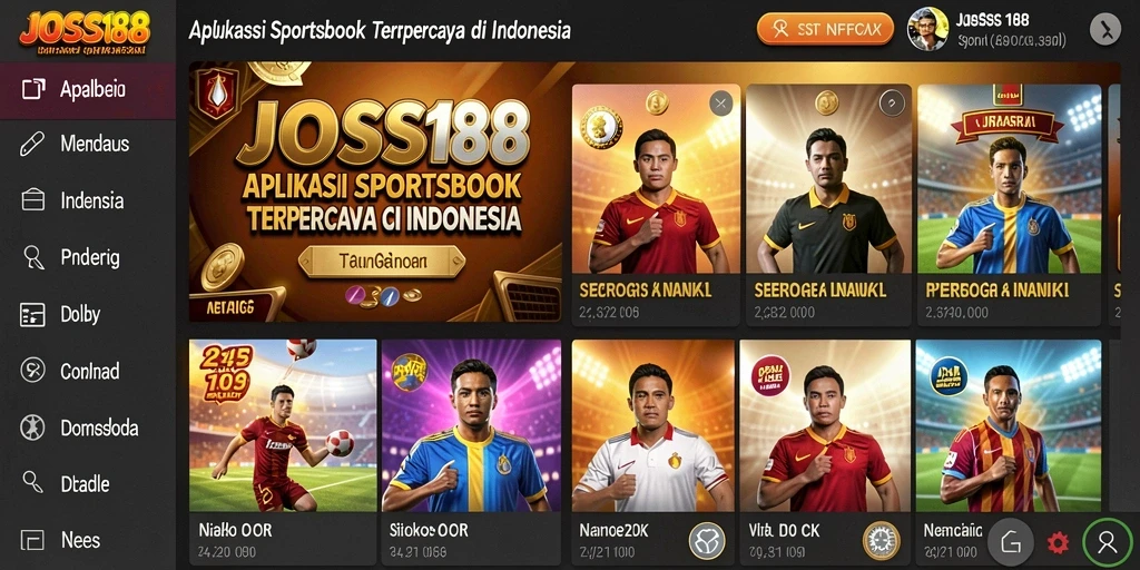 Tampilan utama JOSS188 dengan berbagai opsi taruhan olahraga.