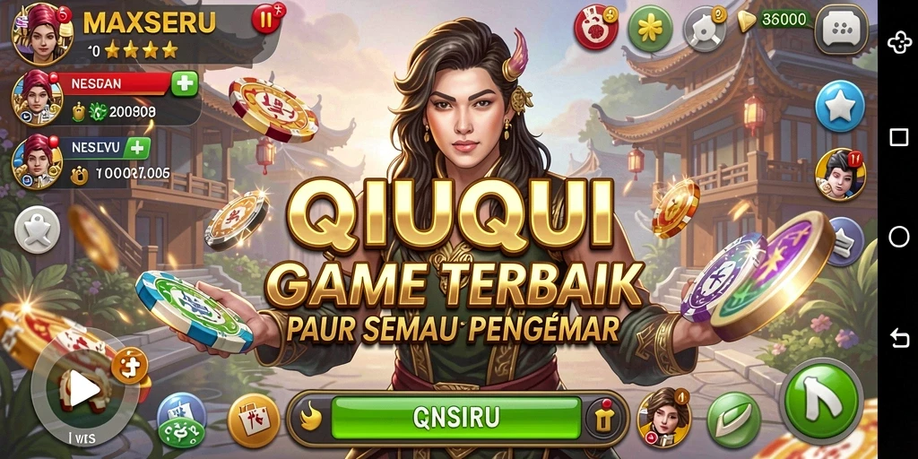 Tampilan dinamis gameplay MAXSERU dalam permainan QiuQiu.