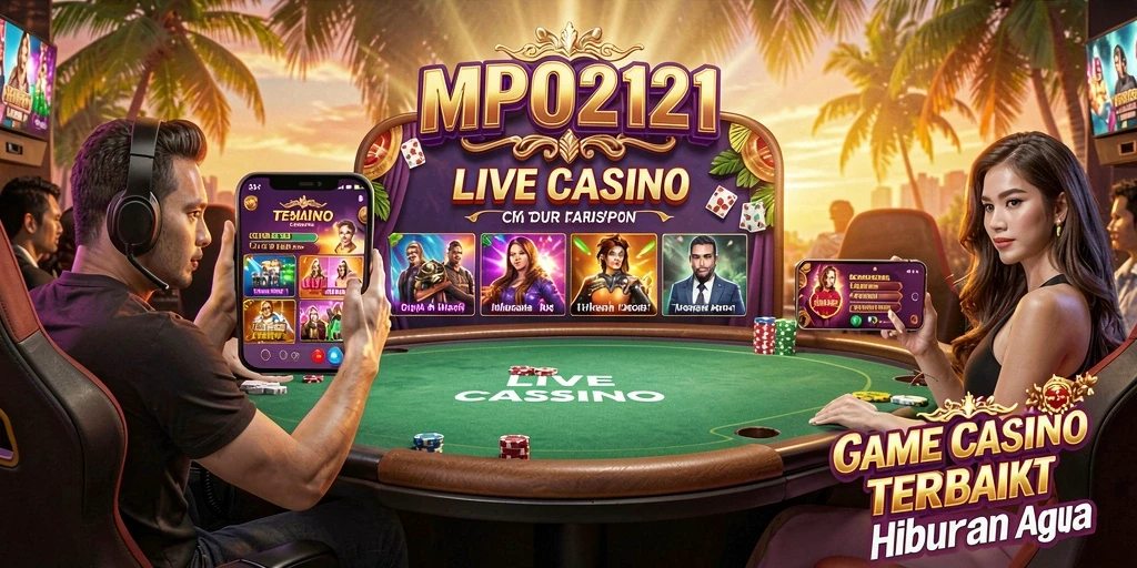 Screenshot MPO2121 menampilkan dealer profesional dalam permainan Live Casino.