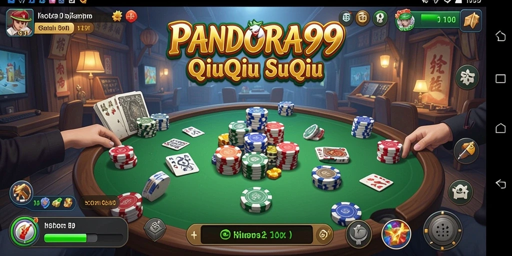 Screenshot gameplay PANDORA99 menampilkan para pemain saat bertanding QiuQiu.